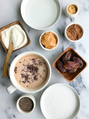 Magical No-Coffee Cacao Collagen Latte made with nourishing and delicious ingredients