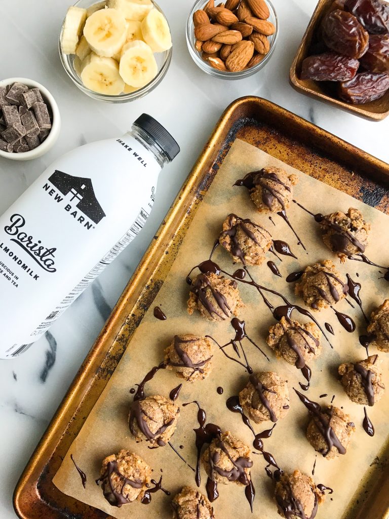 No-bake Cacao Chip Banana Bread Bites for an easy and delicious plan-based snack!