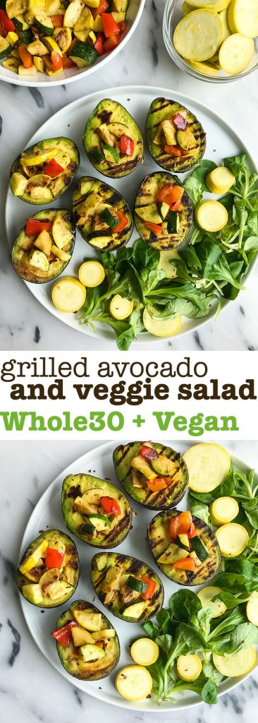 Charred Veggies with Grilled Avocado (vegan + grain-free)