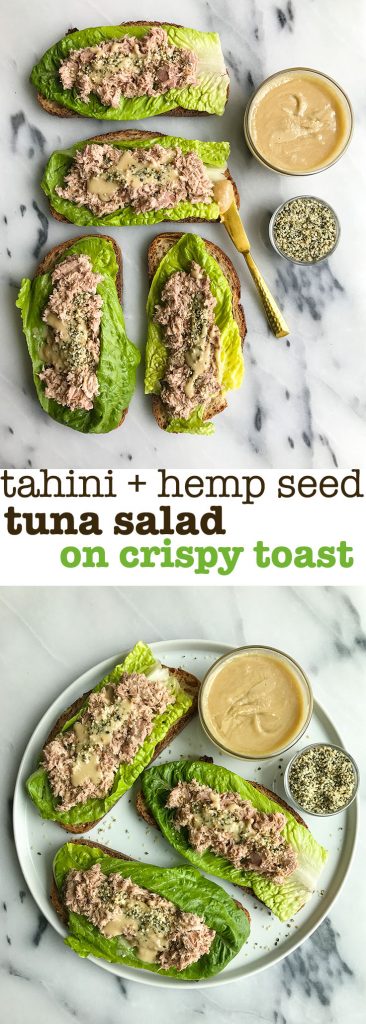 Cilantro + Hemp Seed Tuna Salad on Crispy Toast