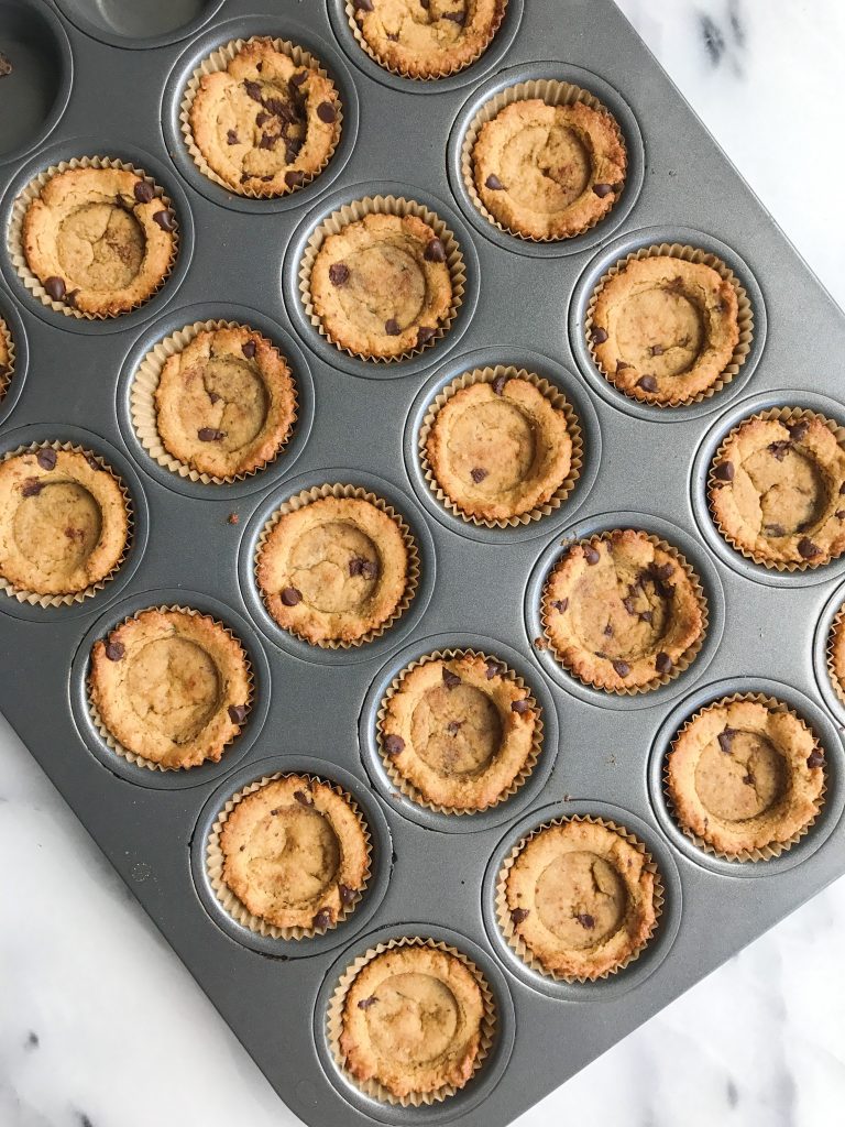 Mini Magical Chocolate Chip Cookie Bowls (grain + dairy-free) filled with almond milk ice cream!