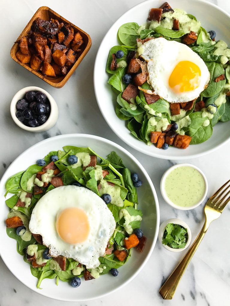 Savory Breakfast Salad with Creamy Cilantro Sauce for a delicious Whole30 meal!