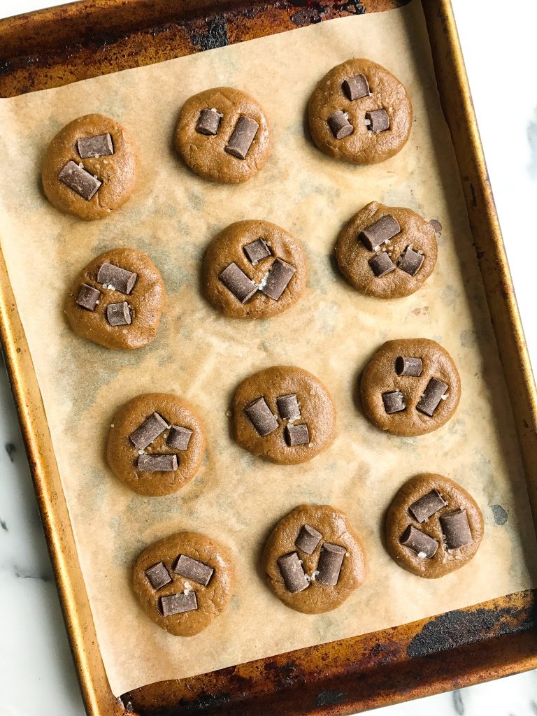 Fudgey No-Bake Chocolate Chip Freezer Cookies for a delicious vegan and grain-free dessert!