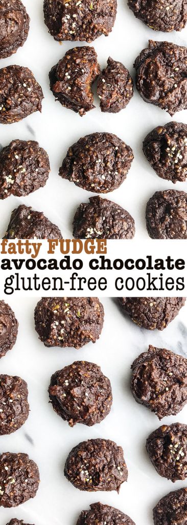 Fatty Dark Chocolate Avocado Fudge Cookies that are dairy & grain-free!