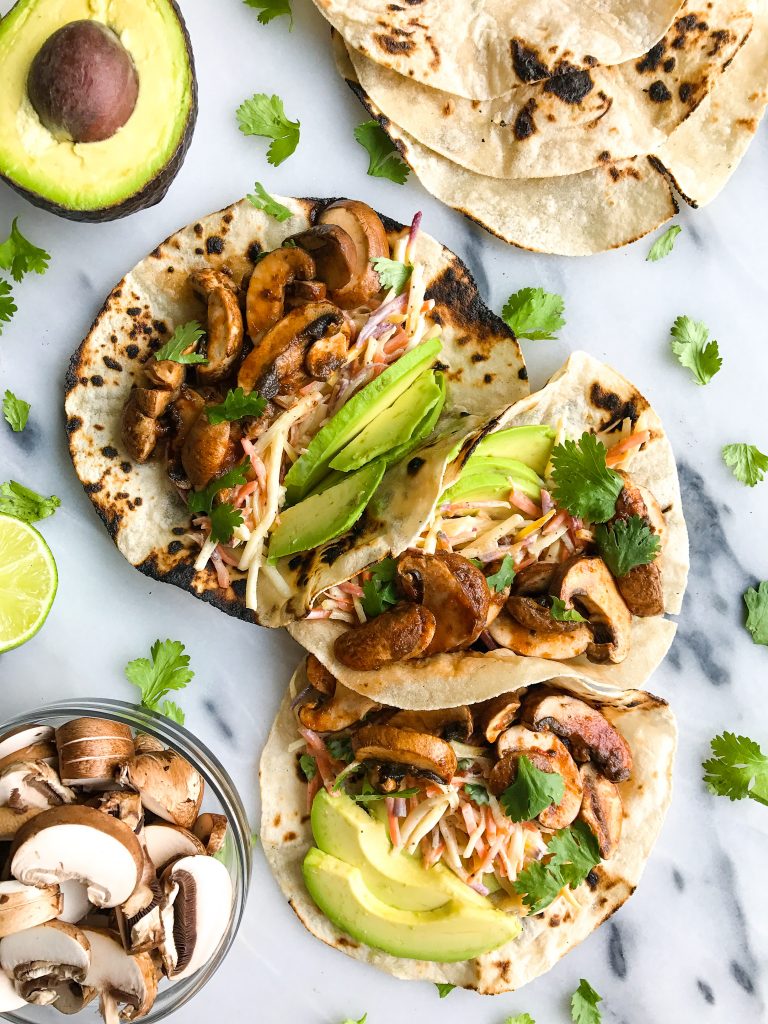 Slow-Cooked Mushroom Tacos with Spicy Slaw
