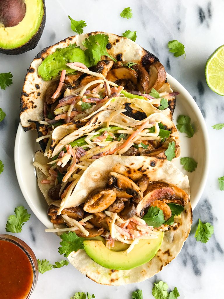 Slow-Cooked Mushroom Tacos with Spicy Slaw