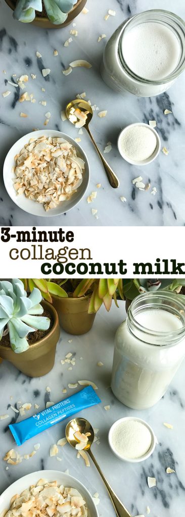 3-minute Collagen Coconut Milk made with 3 simple ingredients for an easy coconut milk!