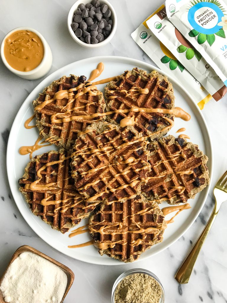 Banana Bread Protein Waffles for a delicious protein-filled, vegan and gluten-free breakfast!