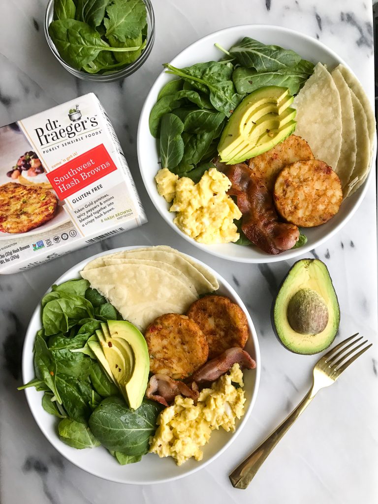 Simple and Delicious Breakfast Taco Bowls with Soft-Scrambled Eggs and Bacon