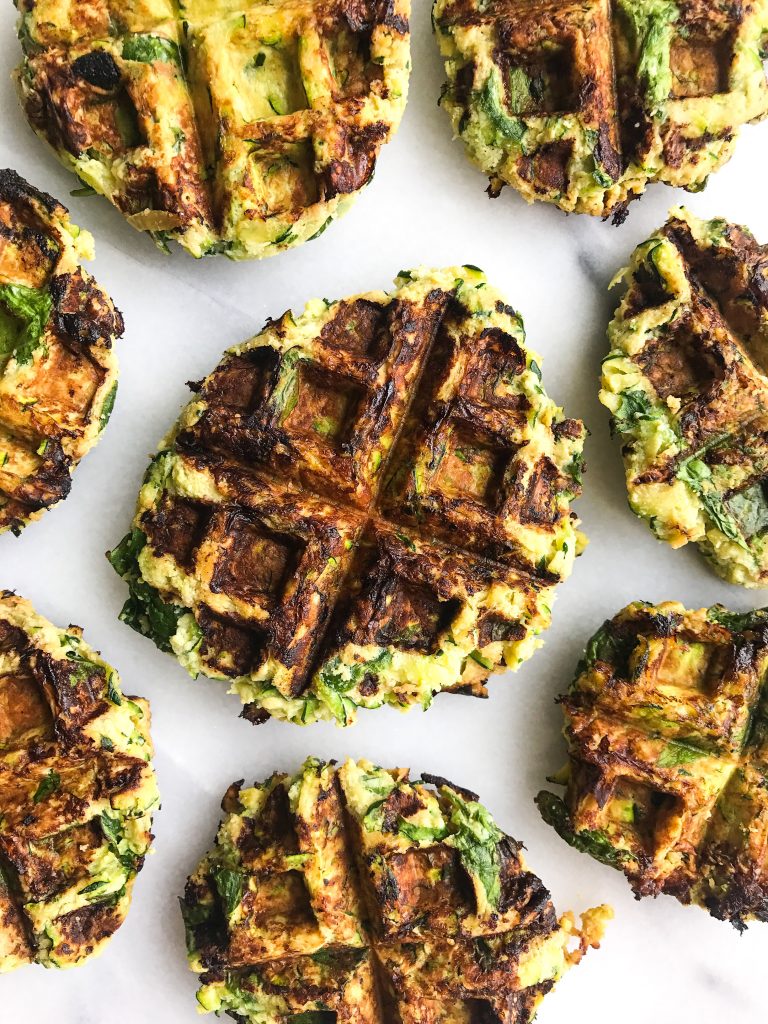 Savory Zucchini Waffle Fritters made with simple ingredients for an easy paleo recipe!
