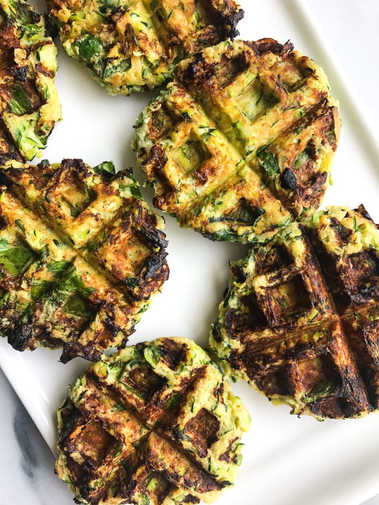 Savory Zucchini Waffle Fritters made with simple ingredients for an easy paleo recipe!