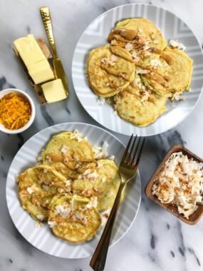 Toasted Coconut Orange Pancakes made with coconut flour for a delicious grain-free breakfast!