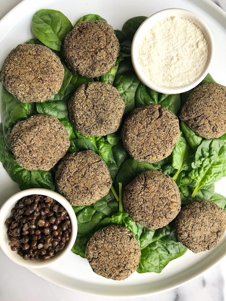 Crispy Black Lentil Falafel Bites made with 5 easy ingredients for an easy vegan and gluten-free recipe. Made with no chickpeas! 