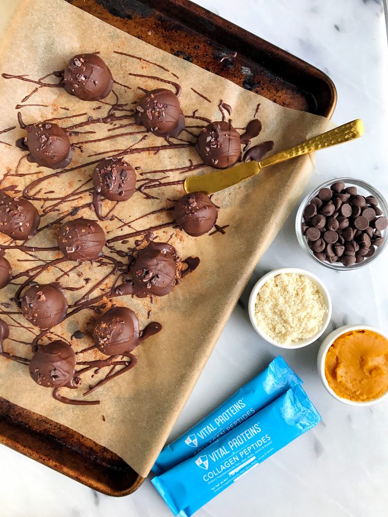 Simple + Easy Paleo Fudgy Pumpkin Pie Truffles made with just 7 ingredients!