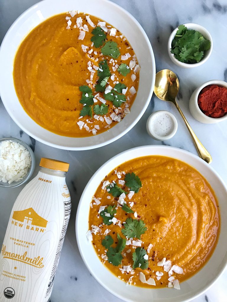 Creamy Thai Kabocha Squash Soup for an easy Vegan and Whole30-friendly recipe!