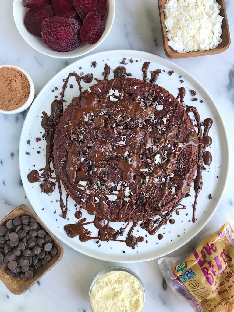 Paleo Red Velvet Brownie Pie (made with beets!)