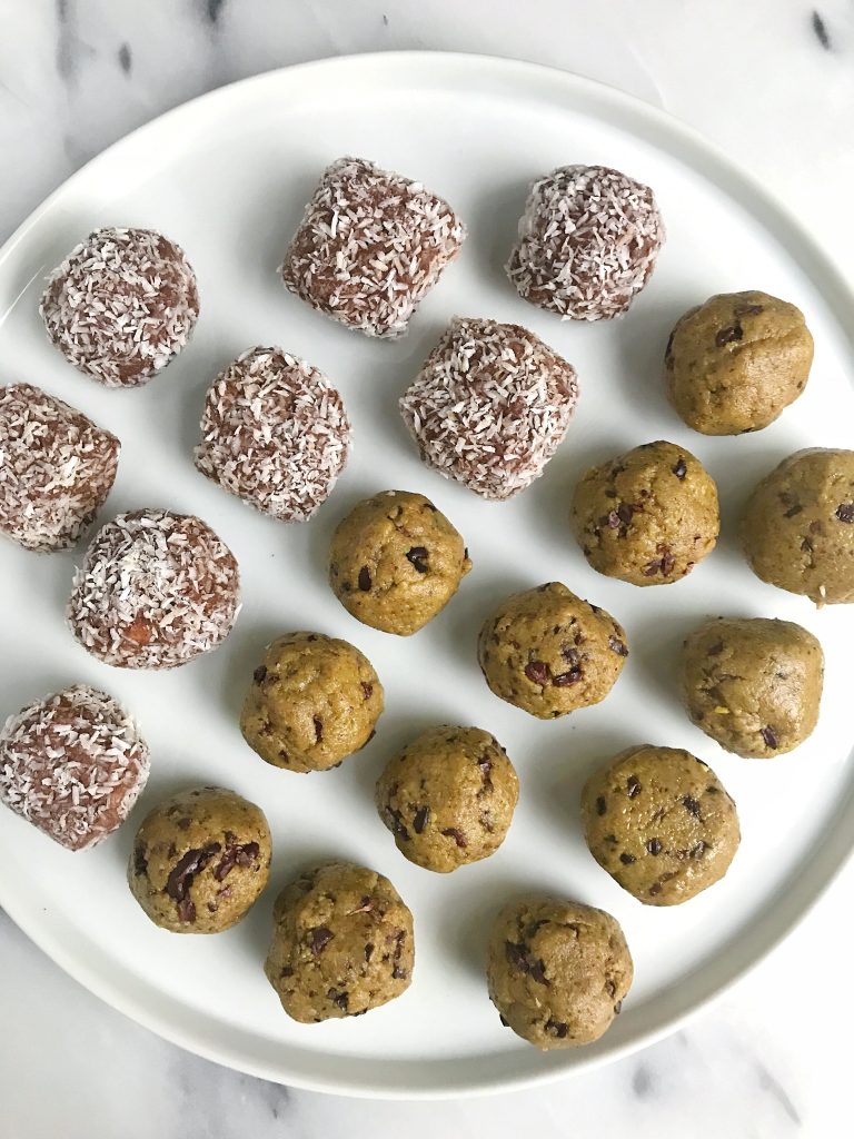 Triple Nut Pistachio Cacao Snack Balls made with wholesome ingredients for paleo snack!