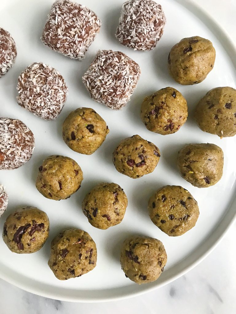 Triple Nut Pistachio Cacao Snack Balls made with wholesome ingredients for paleo snack!