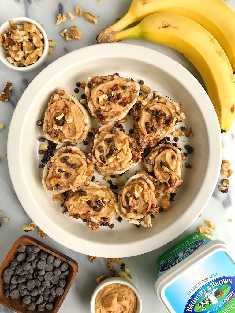 30-minute Healthy Banana Bread Cinnamon Rolls that are gluten-free and easy to make!