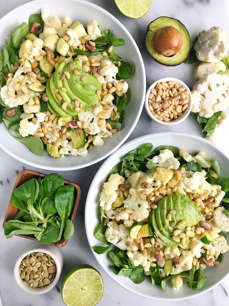 10-minute Garlicky Cauliflower Squash Bowls