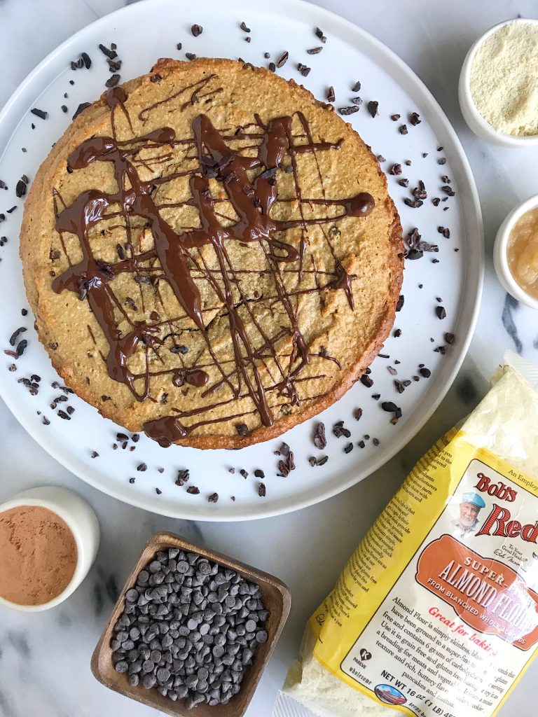 Doughy Paleo Chocolate Chip Cookie Cake 