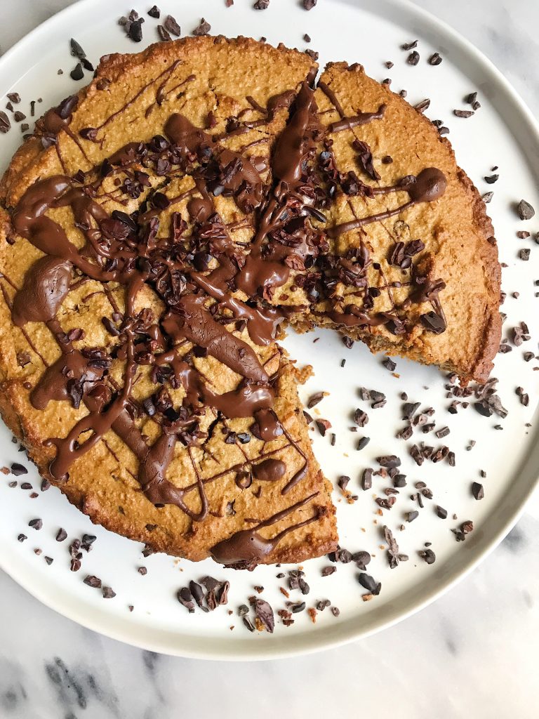 Doughy Paleo Chocolate Chip Cookie Cake