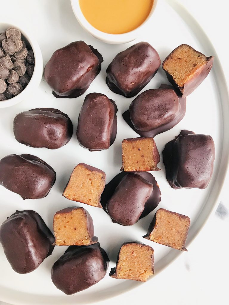 Dark Chocolate Vegan Peanut Butter Truffle Bars (gluten-free)