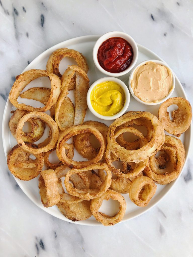 Healthy Stovetop Vegan Onion Rings