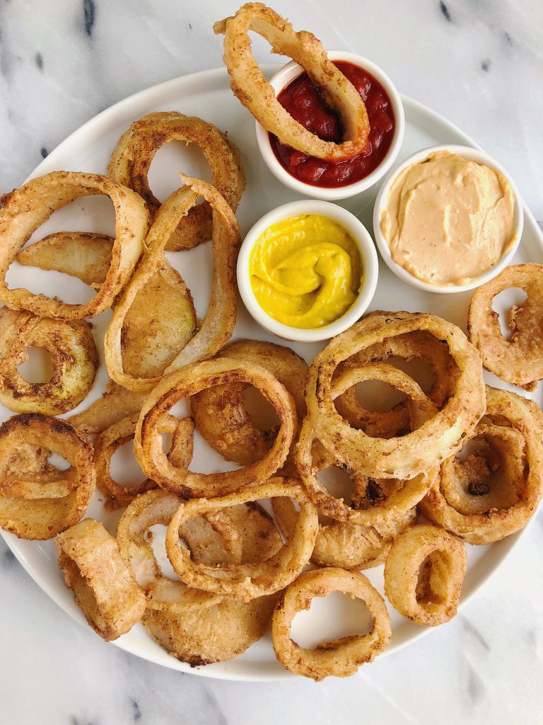 Healthy Stovetop Vegan Onion Rings