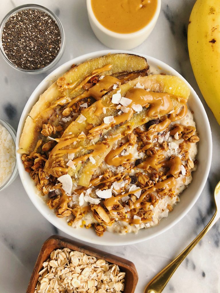 Classic Overnight Oats with Caramelized Bananas and an extra boost from MCT oil!