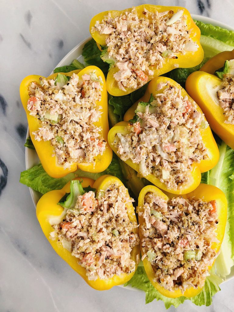 Quinoa Tuna Salad Stuffed Peppers made a few healthy gluten-free ingredient!