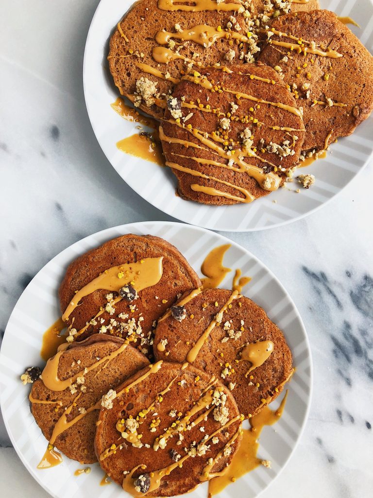 Fluffy Vegan Pancakes that are gluten-free and packed with organic plant-based protein!