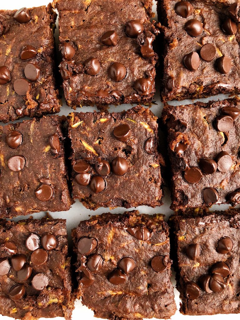 One-Bowl Chocolate Zucchini Bread Brownies for an easy egg-free and gluten-free dessert!