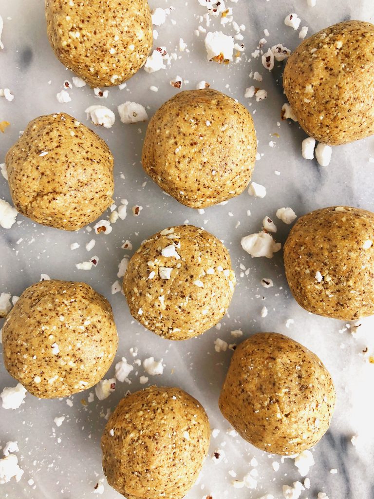 Fatty Coconut Snack Bites made with no added sugar and popcorn for an extra crunch factor!