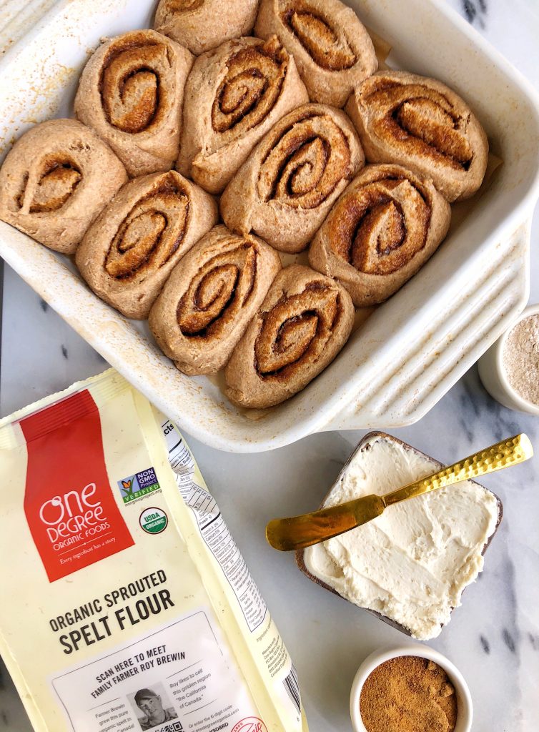 Healthy Vegan Cinnamon Rolls made with no yeast and they're ready in under 30 minutes!