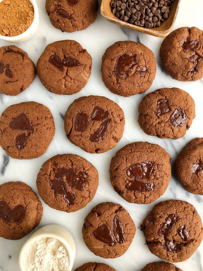 Double Chocolate Coconut Oil Cookies that are gluten-free, dairy-free and uses coconut oil instead of butter!