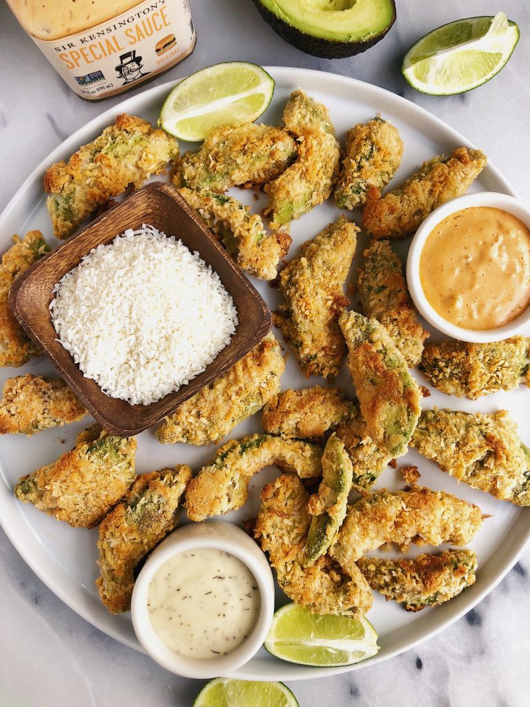 Crispy Baked Avocado Fries made with gluten-free and vegan-friendly ingredients for crispy baked avocado goodness!