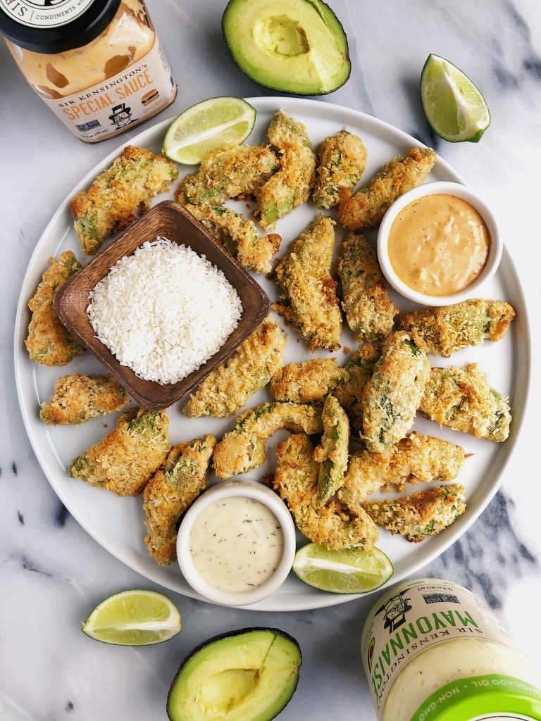 Crispy Baked Avocado Fries made with gluten-free and vegan-friendly ingredients for crispy baked avocado goodness!