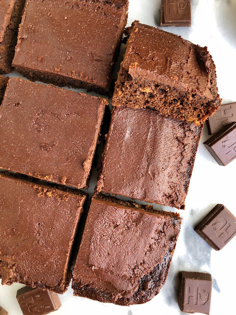 The Best Paleo Chocolate Sheet Cake made with coconut flour, coconut milk and all nut-free ingredients paired with a homemade chocolate ganache that is refined sugar-free!