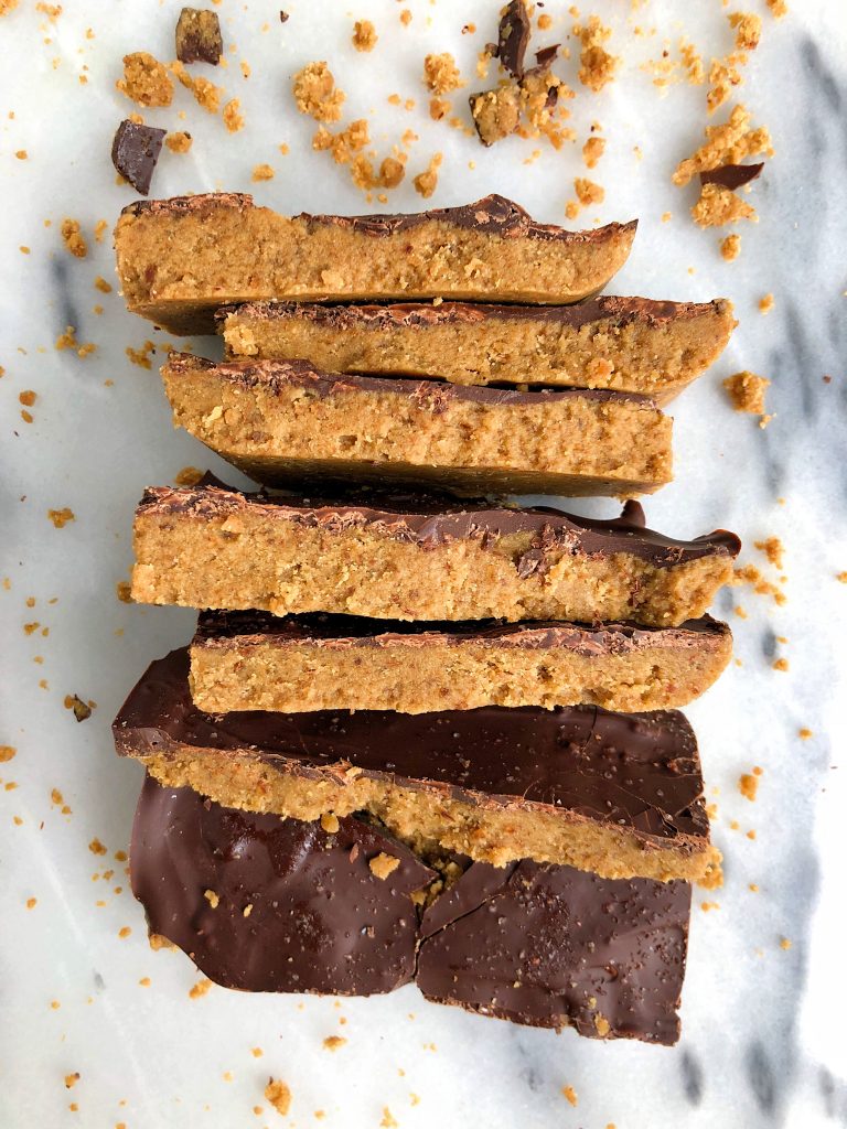 Dark Chocolate Tahini Freezer Bars made with nut-free, gluten-free and grain-free ingredients for an easy and healthy dessert!