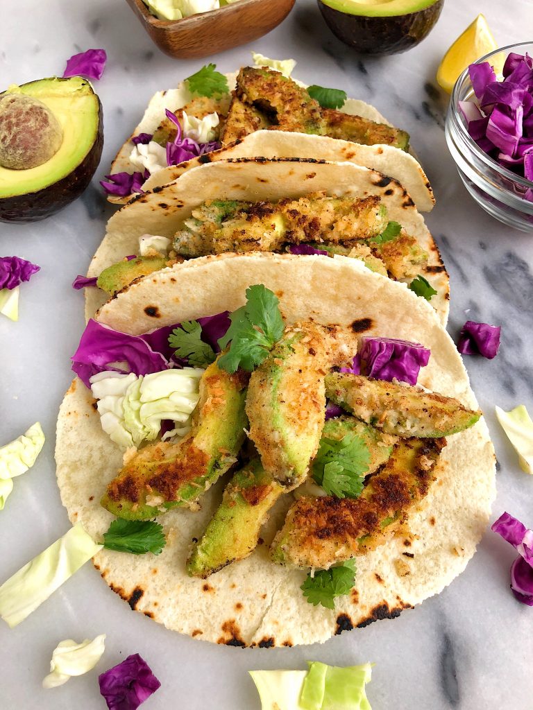 Crispy Baked Avocado Tacos for an easy vegan and gluten-free taco recipe!