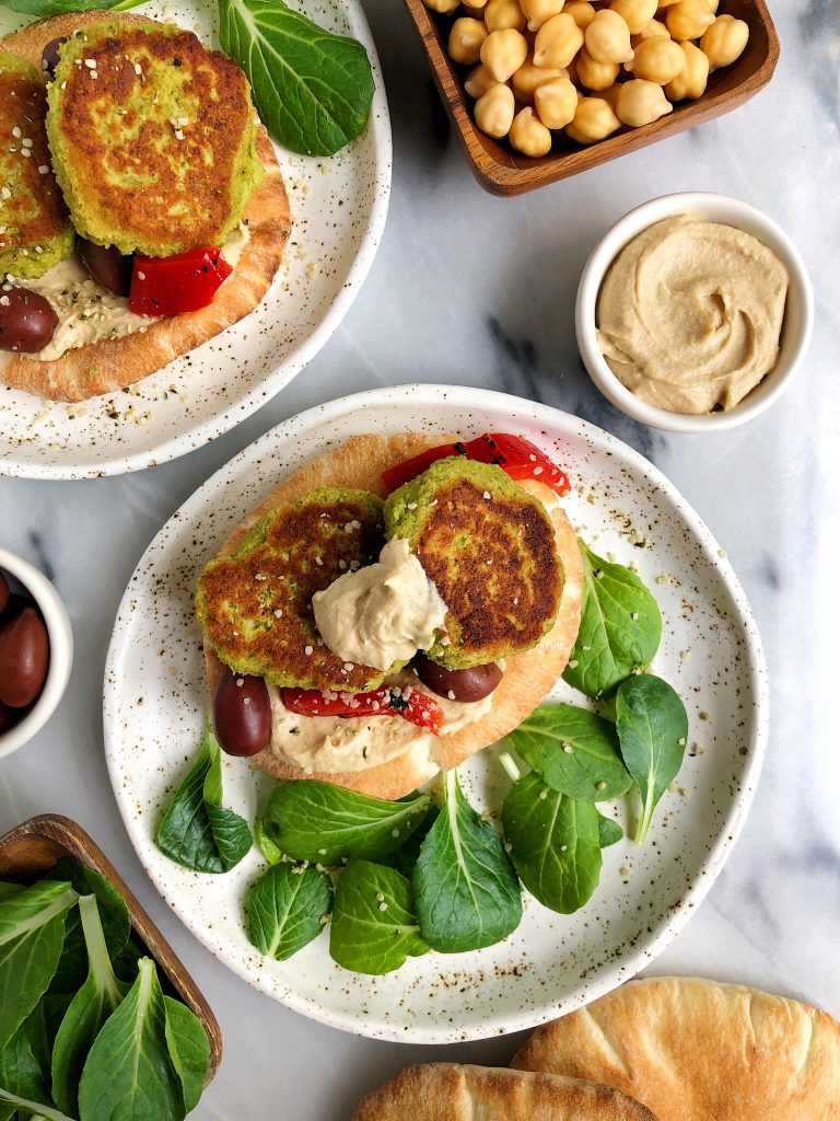 10-minute Crispy Green Falafels made with chickpeas, greens and other healthy and delicious vegan and gluten-free ingredients!