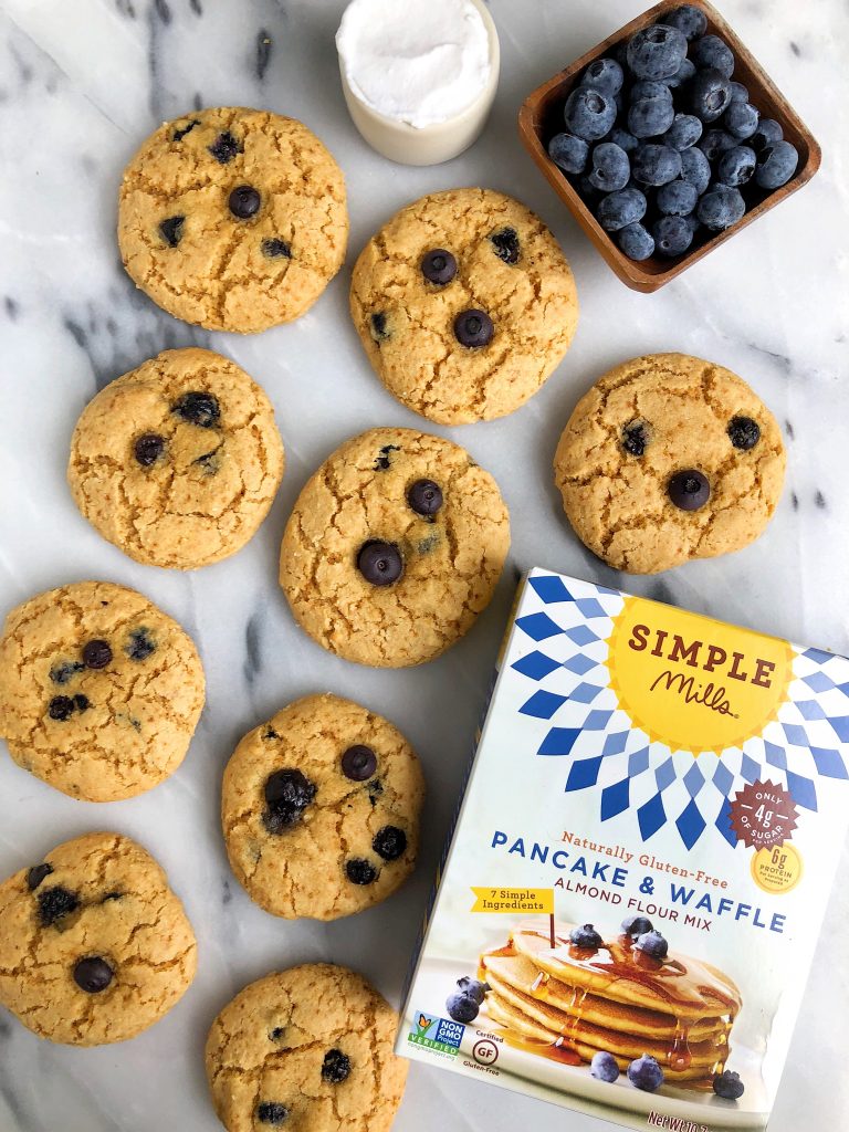 Easy Gluten-free Blueberry Pancake Scones made with no refined sugar, dairy or grains for a delicious blueberry breakfast recipe!