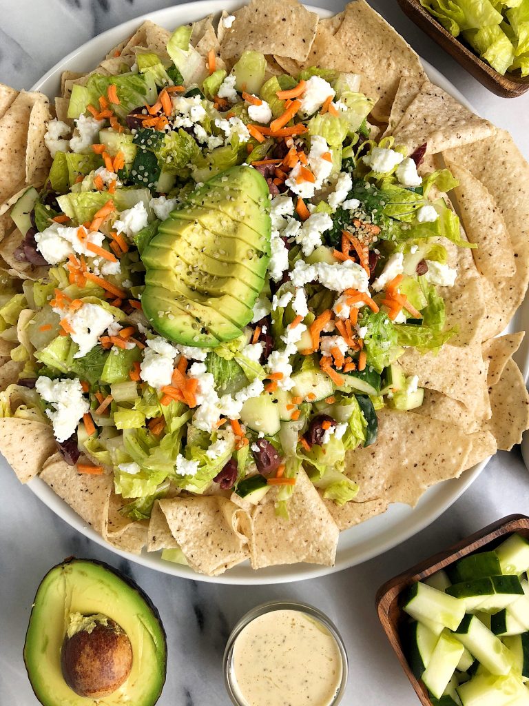 Zesty Chopped Salad "Nachos" made with gluten-free and dairy-free ingredients for an easy and healthy twist on nachos!