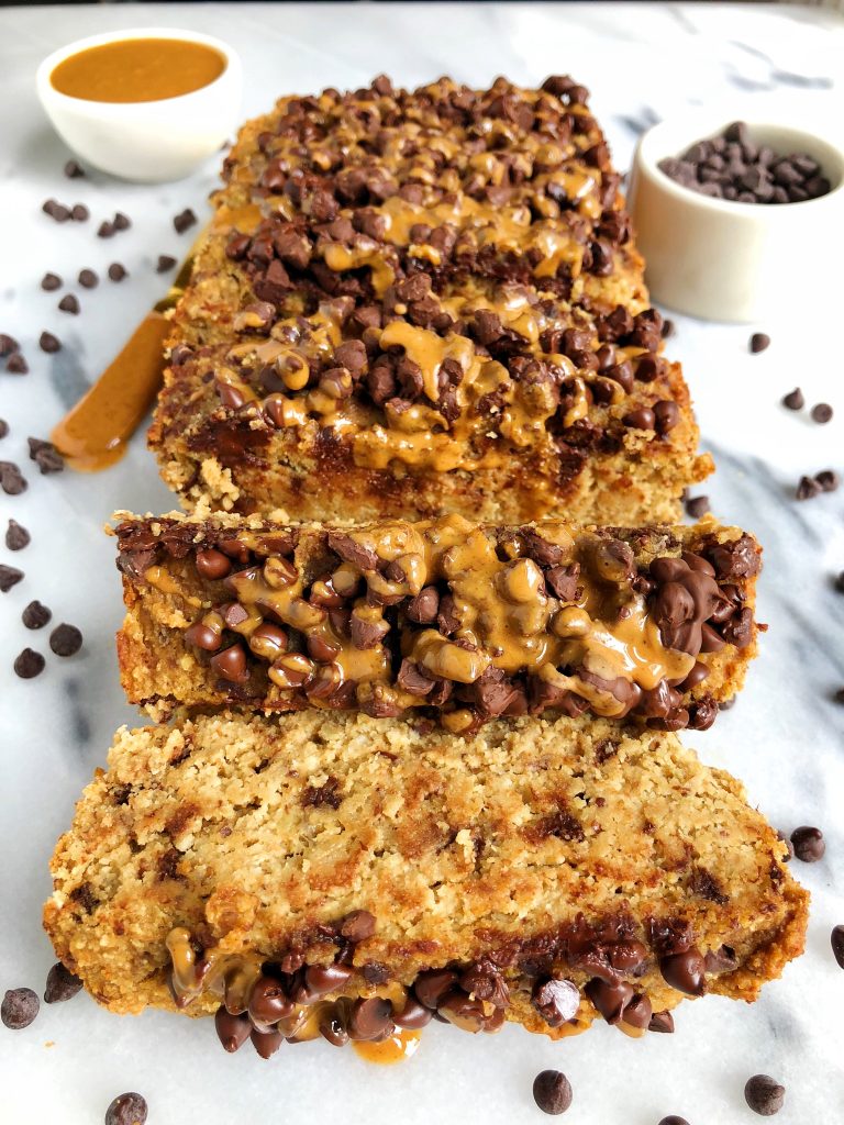 Gluten-free Chocolate Chip Banana Apple Bread made with all plant-based and grain-free ingredients for a sweet banana apple loaf with dreamy dark chocolate chips!