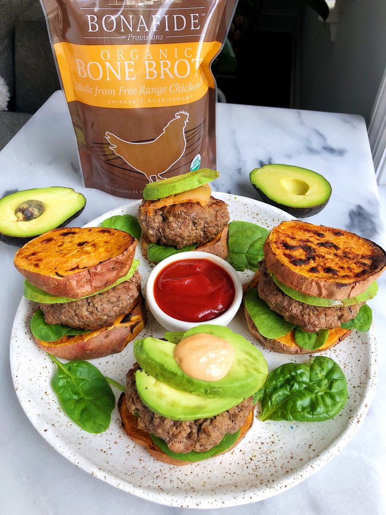 Paleo Sweet Potato Bun Lamb Burgers for an easy a delicious whole30 recipe!