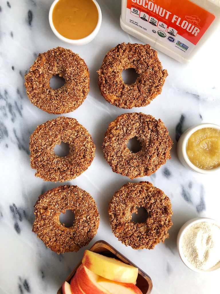 Baked Paleo Apple Cider Donuts made with all grain-free, gluten-free and vegan ingredients for a delicious homemade low sugar apple donut recipe!