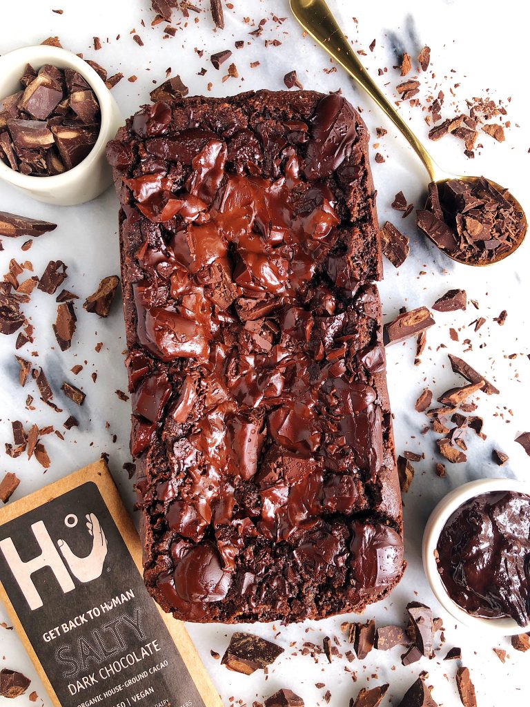 Paleo Dark Chocolate Brownie Bread made with almond flour and all vegan and gluten-free ingredients!