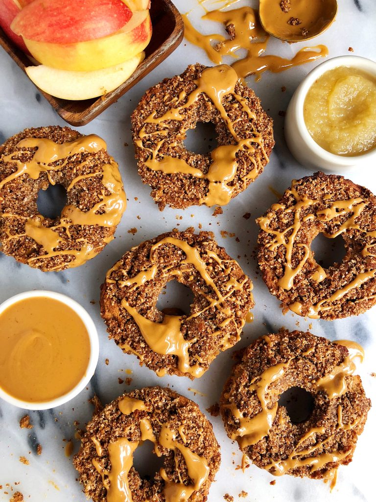 Baked Paleo Apple Cider Donuts made with all grain-free, gluten-free and vegan ingredients for a delicious homemade low sugar apple donut recipe!