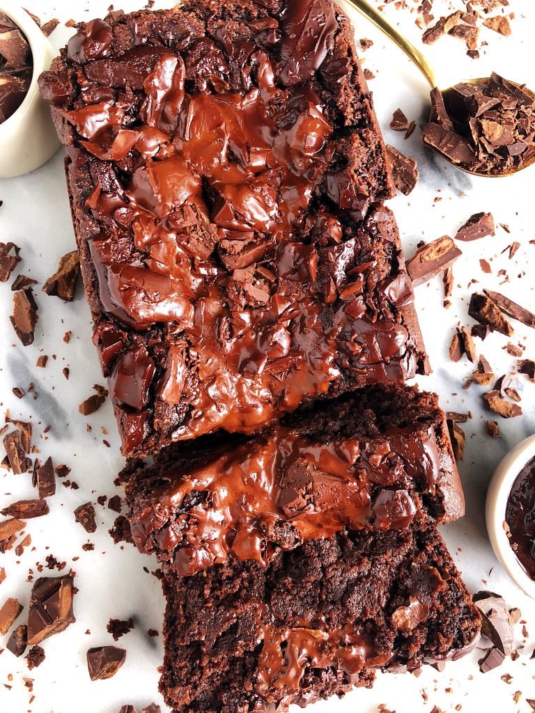 Paleo Dark Chocolate Brownie Bread made with almond flour and all vegan and gluten-free ingredients!